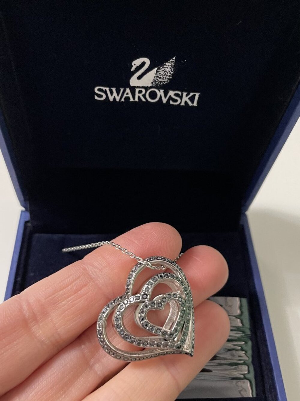 New with Tags: Swarovski Reversible Heart Necklace